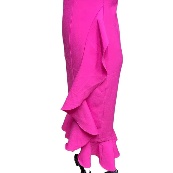 LIKELY Laverna Ruffle‎ Midi Dress Fuchsia Pink Size 0 - Picture 6 of 13